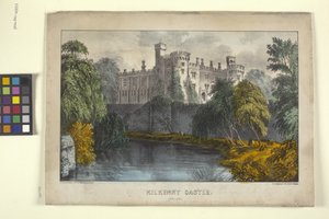 Castillo de Kilkenny, Irlanda (litografía coloreada a mano) de N. and Ives J.M. (1824 95) Currier