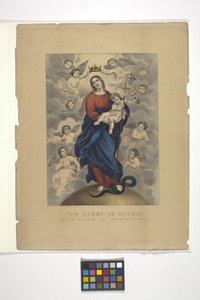 Reina de los Ángeles (litografía coloreada a mano) de N. and Ives J.M. (1824 95) Currier