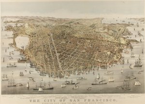 La Ciudad de San Francisco - Vista Panorámica desde la Bahía, mirando al suroeste de Currier and Ives