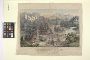 El encuentro de las aguas (litografía coloreada a mano)