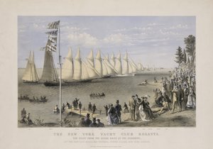 Regata del Club de Yates de Nueva York, c.1869 de Currier and Ives