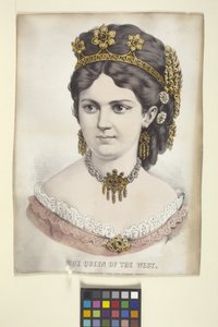 The Queen Of The West (litografía coloreada a mano)