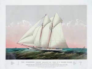 El bergantín Magic del New York Yacht Club de Currier and Ives