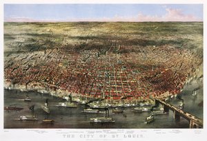 La ciudad de St. Louis, c.1874 de Currier and Ives