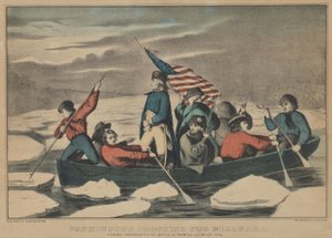 Washington cruzando el Delaware la noche anterior a la Batalla de Trenton, 5 de diciembre de 1776