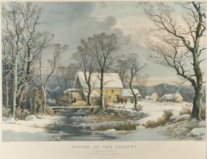 Invierno en el campo, El viejo molino de Griest de Currier and Ives