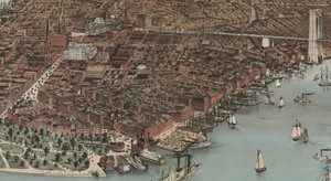 La Ciudad de Nueva York (detalle), 1883 de N. and Ives, J.M. Currier