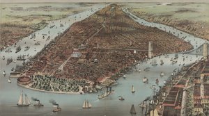 La Ciudad de Nueva York, 1883 de N. and Ives, J.M. Currier