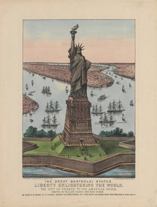 La gran estatua de Bartholdi – La libertad iluminando el mundo de N. and Ives, J.M. Currier