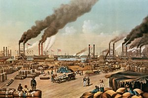 El muelle - Nueva Orleans, 1884 de N. and Ives, J.M. Currier