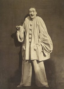 Pierrot riendo (mimo francés Charles Deburau), foto por Gaspard-Felix Tournachon alias Nadar, c. 1855