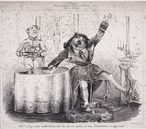 ¡Ah! ¡Hay una maldición en la vida del poeta y una maldición en su tumba! Uno de los primeros dibujos de Felix Tournachon apareció en "La Vogue, revista industrial, artística y literaria" de Nadar