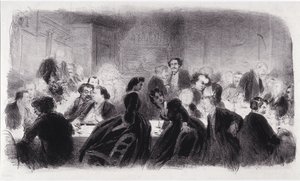 Litografía anónima representando personalidades literarias y artísticas en la década de 1850 de Nadar