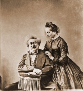 Retrato de Alexandre Dumas padre, novelista 1802-1870 y su hija Marie Dumas 1831-1878 de Nadar