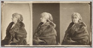 Retrato de Ernestine Nadar, esposa del artista, vestida con una estola de piel de Nadar