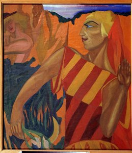 Medee - Diseño de Vestuario para el Ballet El Vellocino de Oro (Medea. Diseño de Vestuario para el Ballet El Vellocino de Oro) - Pintura de Nadhezhda Vladimirovna Lermontova (1885-1921), óleo sobre lienzo de Nadezhda Vladimirovna Lermontova