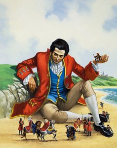 Los viajes de Gulliver (gouache sobre papel)