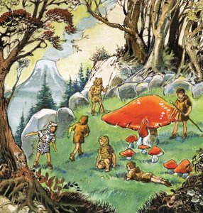 Los niños perdidos, ilustración de "Peter Pan" de J.M. Barrie (gouache sobre papel) de Nadir Quinto