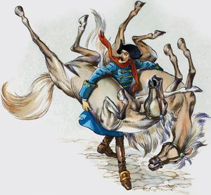 Las maravillosas aventuras del barón Munchausen (gouache sobre papel) de Nadir Quinto
