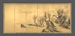 Paisajes con los letrados chinos Su Shi y Tao Qian de Nagasawa Rosetsu