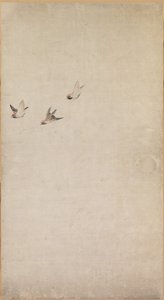 Cachorros, gorriones y crisantemos, 1754-1799 de Nagasawa Rosetsu