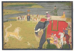 Raja Balwant Dev Singh en una Caza de Leones