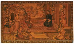 Estuche de espejo Qajar, c.1840 de Najaf Ali