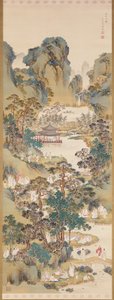 Poetry Gathering At The Orchid Pavilion (tinta, color y gofun sobre seda) de Nakabayashi Chikkei