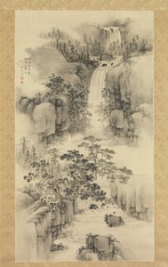Paisaje con cascada, 1841 de Nakabayashi Chikuto