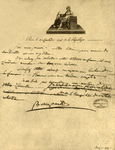 Carta del Primer Cónsul Napoleón Bonaparte al Conde de Provenza, 6 de septiembre de 1800, 1921