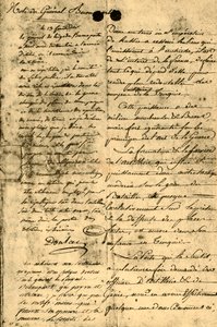 Nota del General Bonaparte, 13 de septiembre de 1795