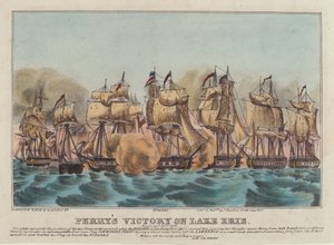 La victoria de Perry en el lago Erie de Napoleon Sarony