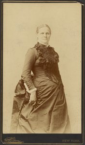 [Mujer no identificada de pie con vestido largo] de Napoleon Sarony