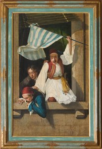 Escena de la revolución griega (óleo sobre lienzo) de Narciso Malatesta