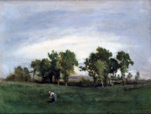 Mujer en campo rural, c1828-1876 de Narcisse Virgile Diaz de la Peña