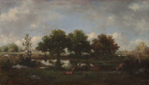Paisaje forestal con ciervos de Narcisse Virgile Diaz de la Peña