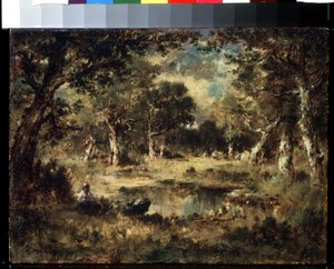 ""Paisaje forestal"" (Pantano forestal) Pintura de Narcisse Virgile Diaz de la Pena (1807-1876) 1870 Museo Pushkin, Moscú