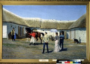 Criador de caballos. Pintura de Narkis Nikolaevich Bunin (1856-1912). Óleo sobre lienzo, 80 x 125 cm