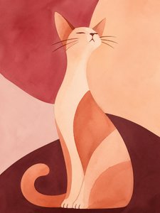 Gato abstracto en acuarela de Natalie Bruns