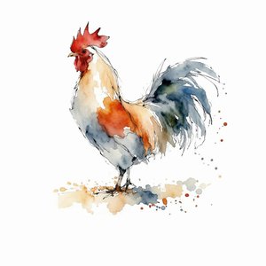 Gallo de granja de colores