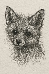 Boceto de un adorable zorrito de Natalie Bruns