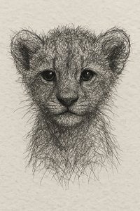 Dibujo de un cachorro de león muy mono de Natalie Bruns