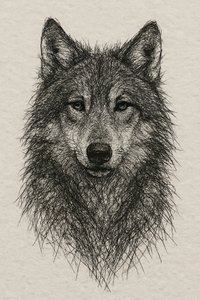 Dibujo detallado de un lobo de Natalie Bruns