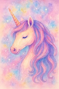 Unicornio de colores pastel de ensueño de Natalie Bruns