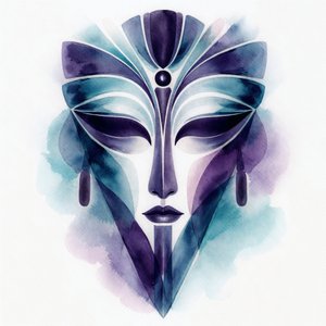 Máscara abstracta y enigmática de Natalie Bruns