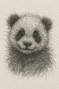 Cachorro de panda peludo de Natalie Bruns
