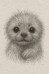 Retrato de un cachorro peludo de Natalie Bruns