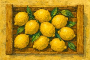 Limones frescos en una caja de Natalie Bruns