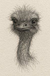 Dibujo de un emú simpático de Natalie Bruns