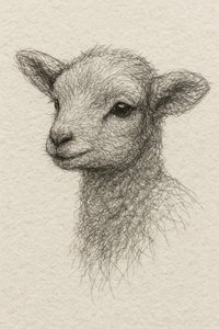 Dibujo de un cordero tierno de Natalie Bruns
